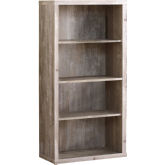 48"H Bookcase in Taupe Wood Grain with Adjustable Shelves